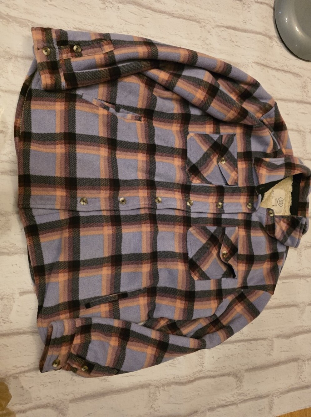 SAGE COLLECTIVE WOMENS JACKET PURPLE PLAID  FLEECE SHERPA LINED SIZE XXL